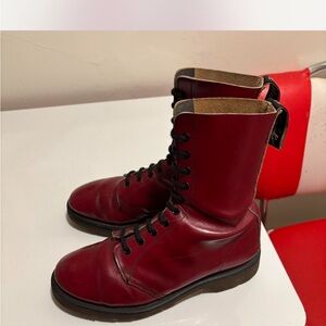 Dr. Marten 10-eye red boots